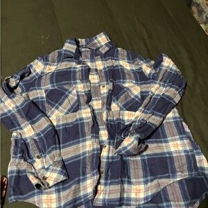 Love Tree Kids Navy and Pink Plaid Button Down Shirt